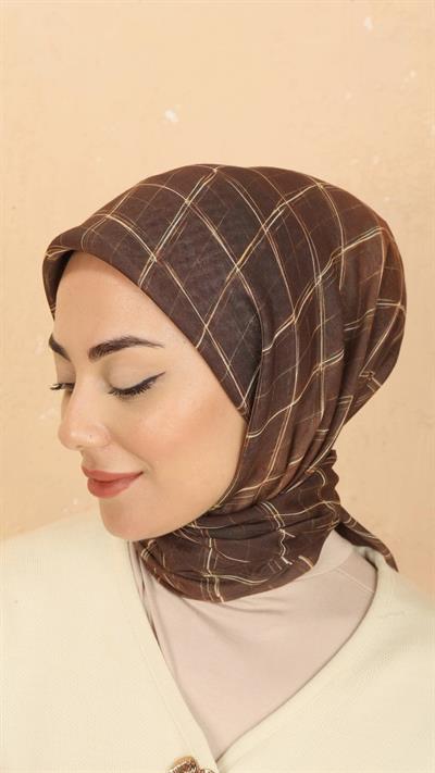 Locella Soft Pamuk Eşarp Kahve-5