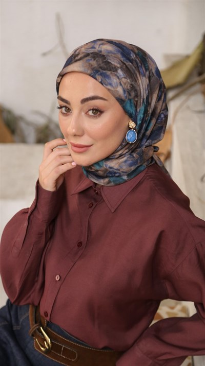 Locella Soft Pamuk Eşarp Lacivert