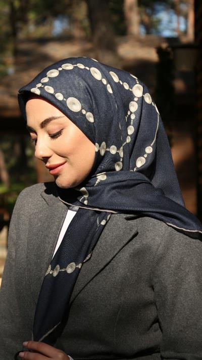 Locella Soft Pamuk Eşarp Lacivert