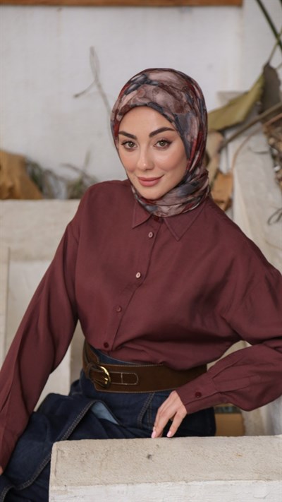 Locella Soft Pamuk Eşarp Kahve