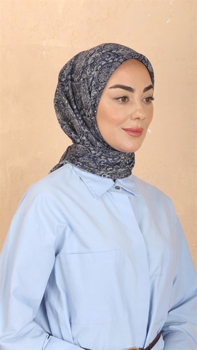 Locella Soft Pamuk Eşarp Lacivert