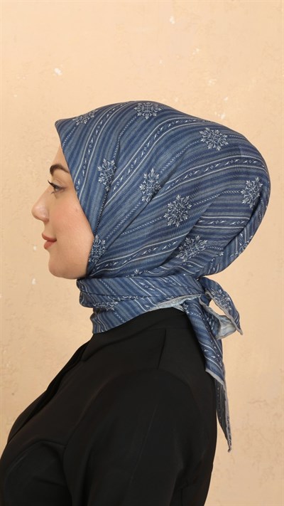 Locella Soft Pamuk Eşarp Mavi