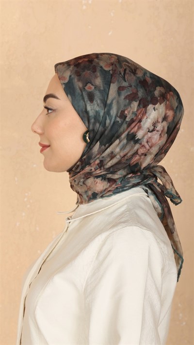 Locella Soft Pamuk Eşarp Petrol Yeşili