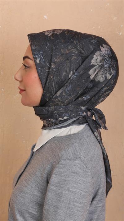 Locella Soft Pamuk Eşarp Koyu Gri