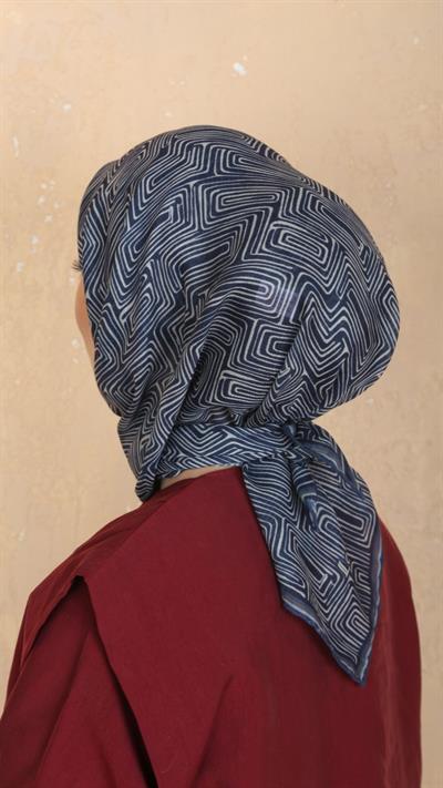 Locella Soft Pamuk Eşarp Lacivert