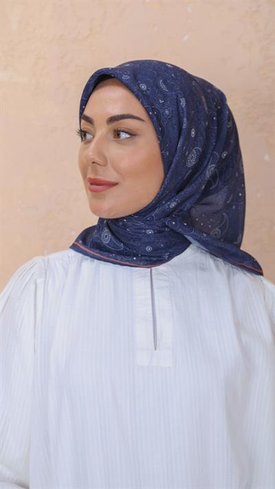 Locella Soft Pamuk Eşarp Lacivert-9