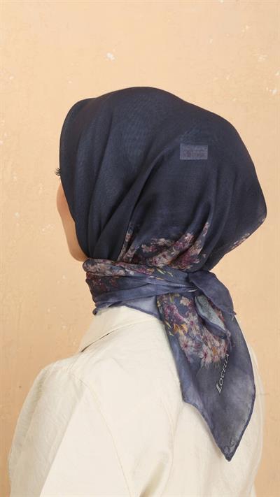 Locella Soft Pamuk Eşarp Lacivert
