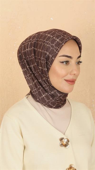 Locella Soft Pamuk Eşarp Kahve-8