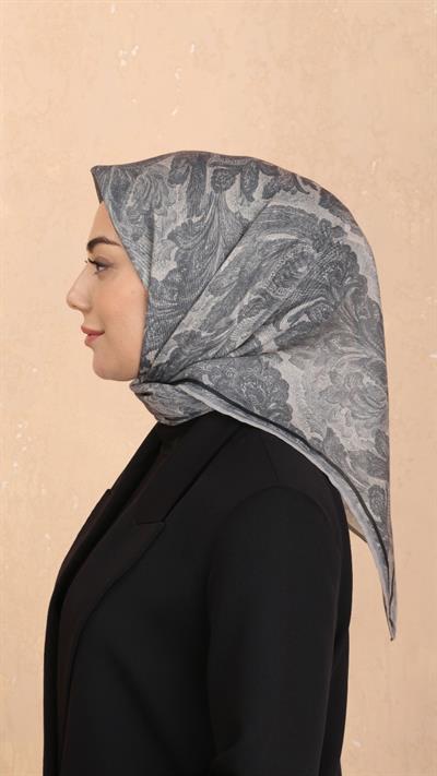 Locella Soft Pamuk Eşarp Gri-2