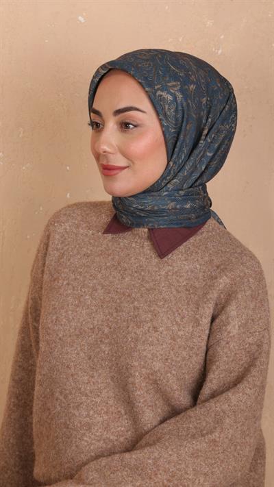 Locella Soft Pamuk Eşarp Petrol