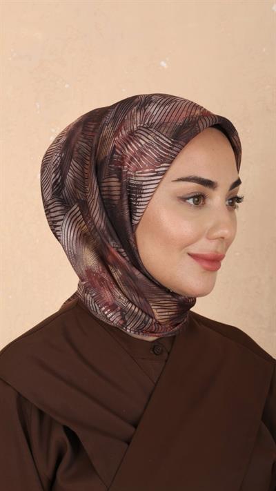 Locella Soft Pamuk Eşarp Kahve-2