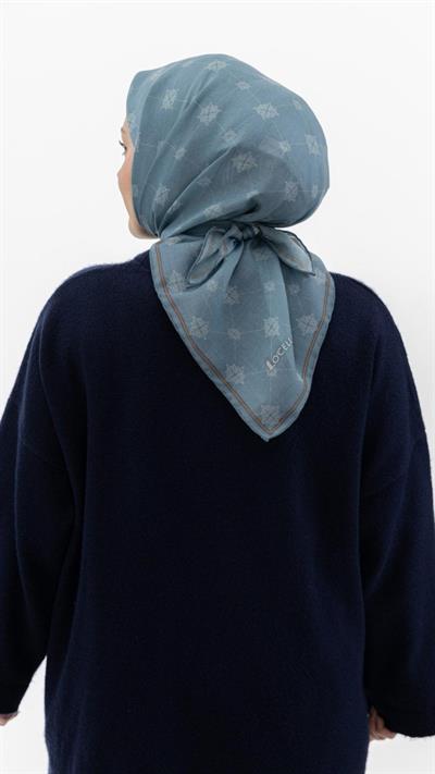Locella Soft Pamuk Eşarp Mavi-5