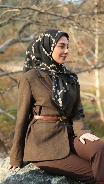 Locella Soft Pamuk Eşarp Siyah