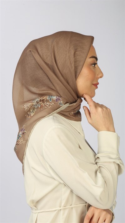 Locella Soft Pamuk Eşarp Karamel