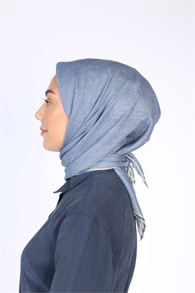 Locella Soft Pamuk Eşarp Mavi