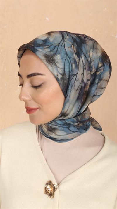 Locella Soft Pamuk Eşarp Mavi