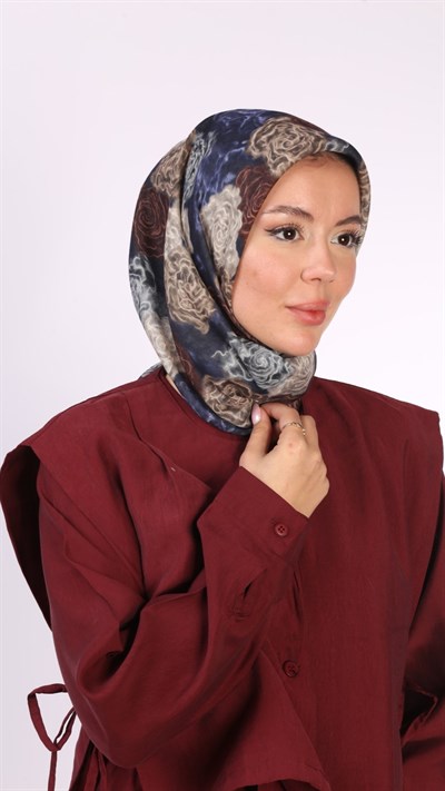 Locella Soft Pamuk Eşarp Lacivert