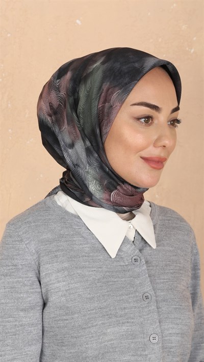 Locella Soft Pamuk Eşarp Siyah Gri