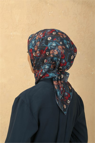 Locella Soft Pamuk Eşarp Lacivert