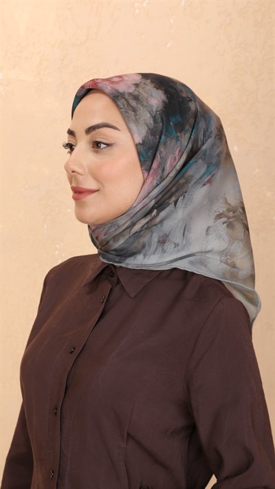 Locella Soft Pamuk Eşarp Gri Siyah