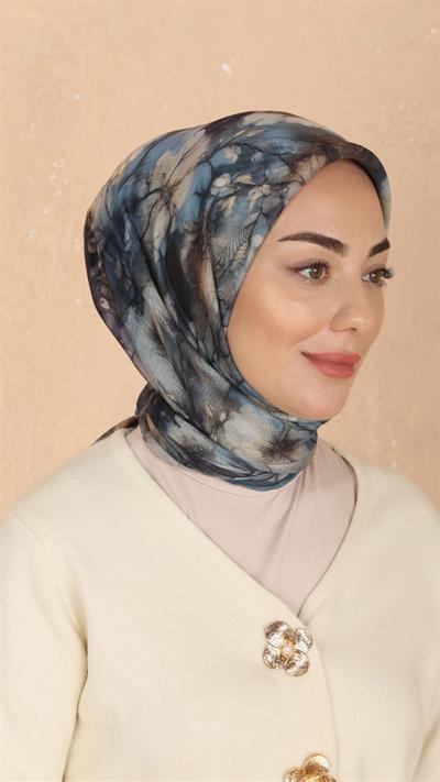 Locella Soft Pamuk Eşarp Mavi