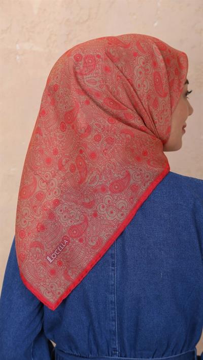 Locella Soft Pamuk Eşarp Mercan-12