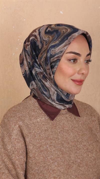 Locella Soft Pamuk Eşarp Lacivert