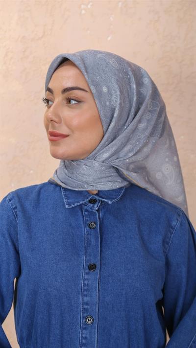Locella Soft Pamuk Eşarp Açık Gri-11