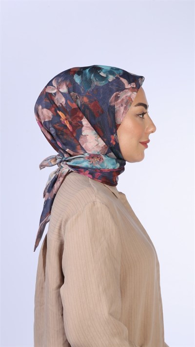 Locella Soft Pamuk Eşarp Lacivert