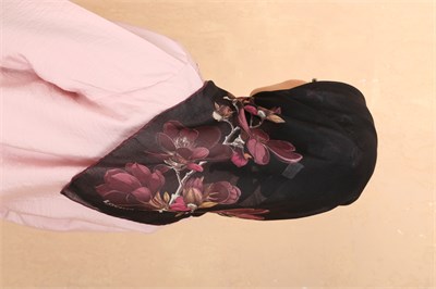 Locella Soft Pamuk Eşarp-Siyah Mürdüm