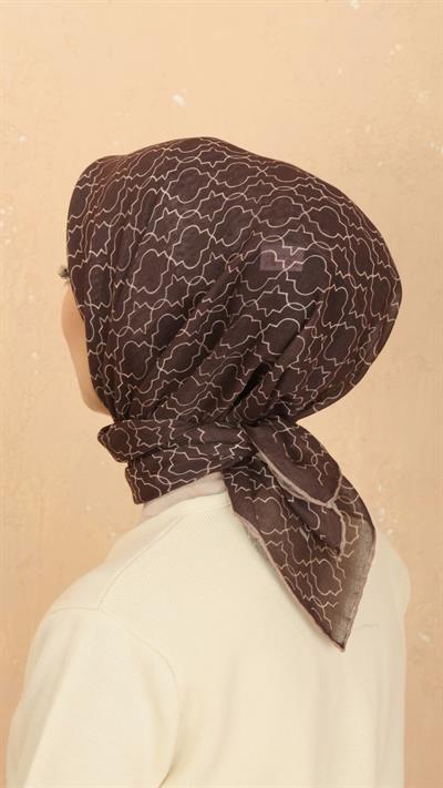Locella Soft Pamuk Eşarp Kahve-3