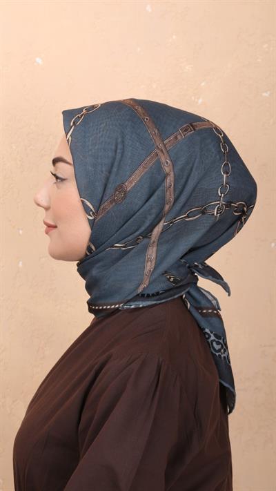 Locella Soft Pamuk Eşarp Petrol