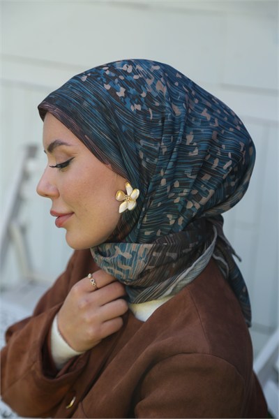Locella Soft Pamuk Eşarp Mavi