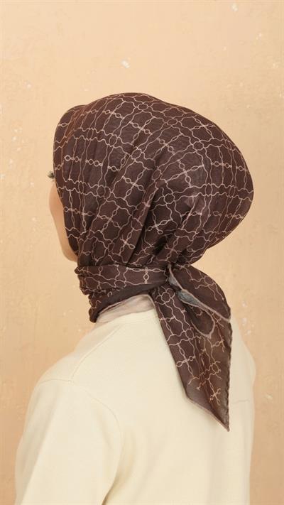 Locella Soft Pamuk Eşarp Kahve-8