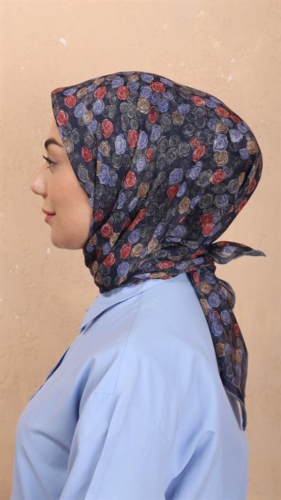 Locella Soft Pamuk Eşarp Lacivert