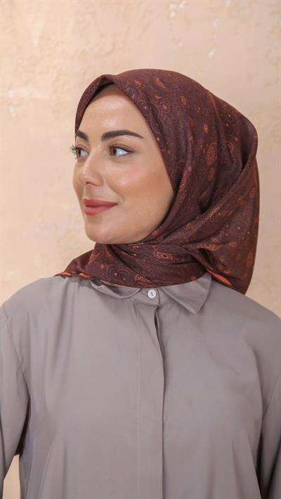 Locella Soft Pamuk Eşarp Kahve-19