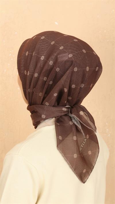 Locella Soft Pamuk Eşarp Kahve-1