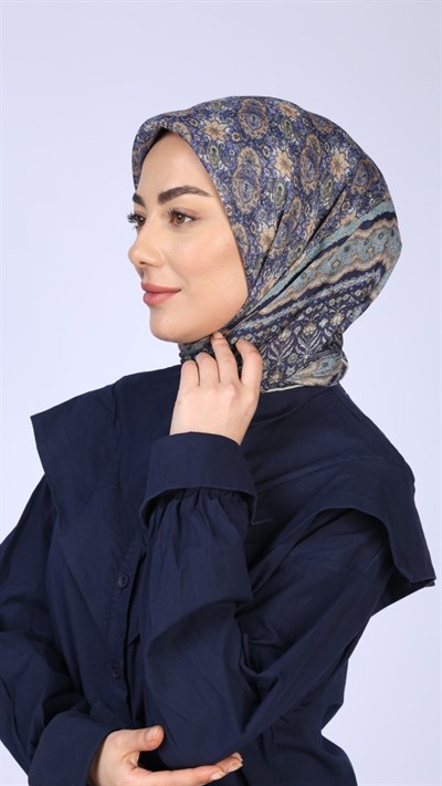 Locella Soft Pamuk Eşarp Lacivert