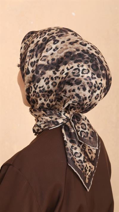 Locella Soft Pamuk Eşarp Kahve-6