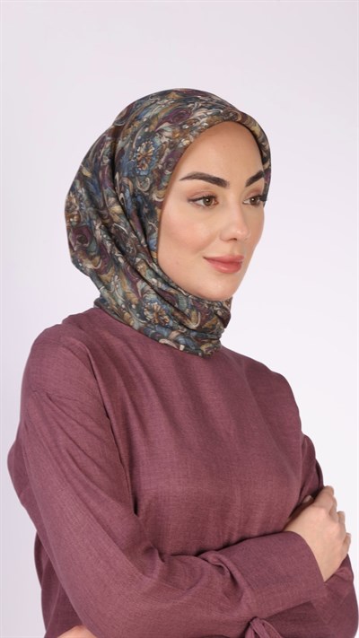 Locella Soft Pamuk Eşarp Mürdüm Yeşil