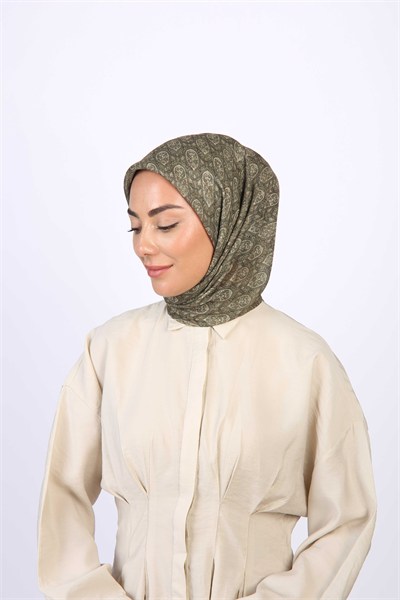 Locella Soft Pamuk Eşarp Haki Yeşili