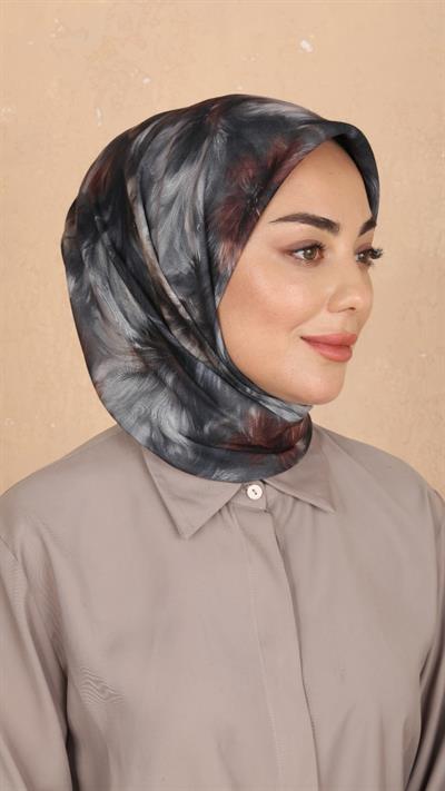 Locella Soft Pamuk Eşarp Siyah Kahve-9