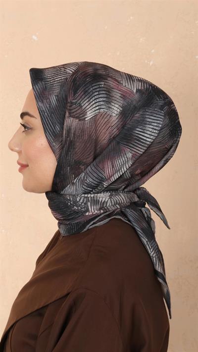 Locella Soft Pamuk Eşarp Siyah Gri-3