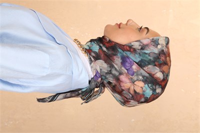 Locella Soft Pamuk Eşarp Siyah-Karışık