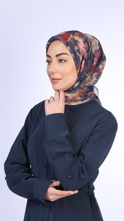 Locella Soft Pamuk Eşarp Lacivert