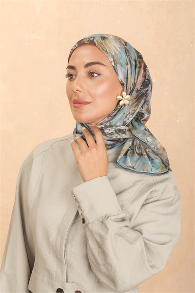 Locella Soft Pamuk Eşarp Mavi