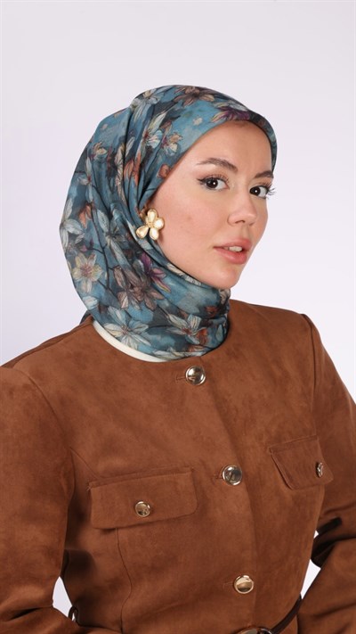 Locella Soft Pamuk Eşarp Deniz Mavisi