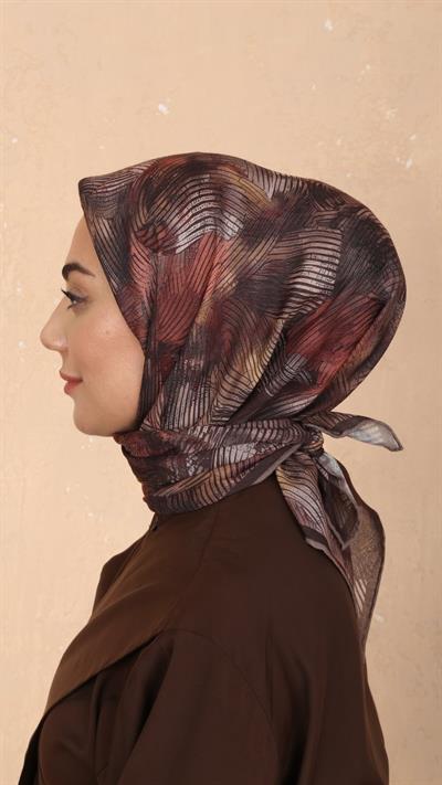 Locella Soft Pamuk Eşarp Kahve-2