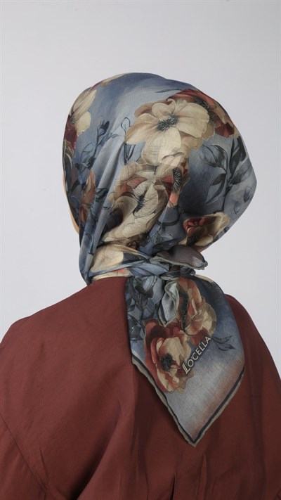 Locella Soft Pamuk Eşarp Mavi