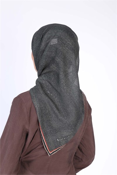 Locella Soft Pamuk Eşarp Siyah-Kırmızı